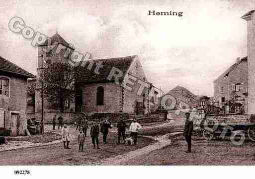 Ville de HEMING, carte postale ancienne