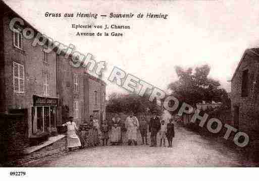 Ville de HEMING, carte postale ancienne