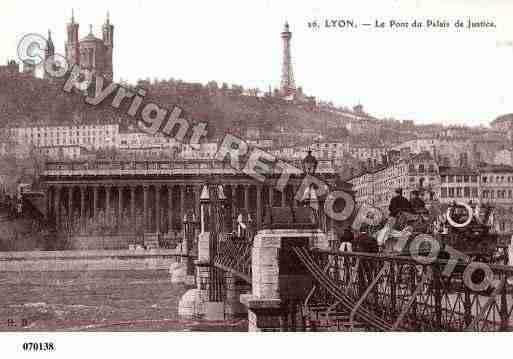 Ville de LYON, carte postale ancienne