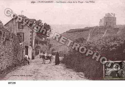 Ville de PLOUGASNOU, carte postale ancienne