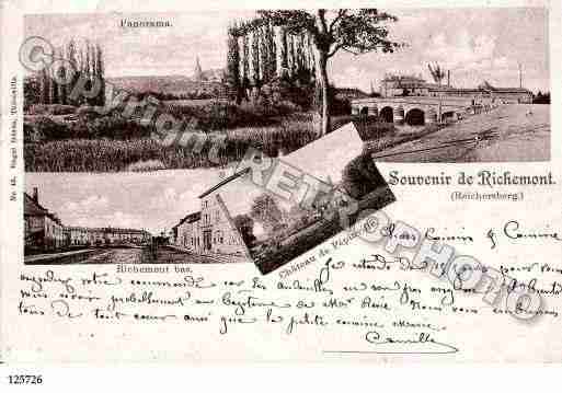 Ville de RICHEMONT, carte postale ancienne