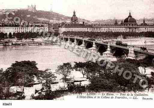 Ville de LYON, carte postale ancienne