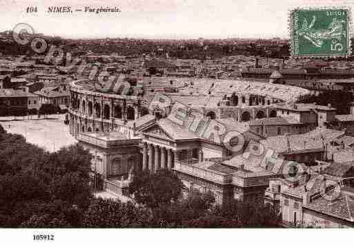 Ville de NIMES, carte postale ancienne