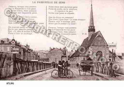 Ville de SENS, carte postale ancienne