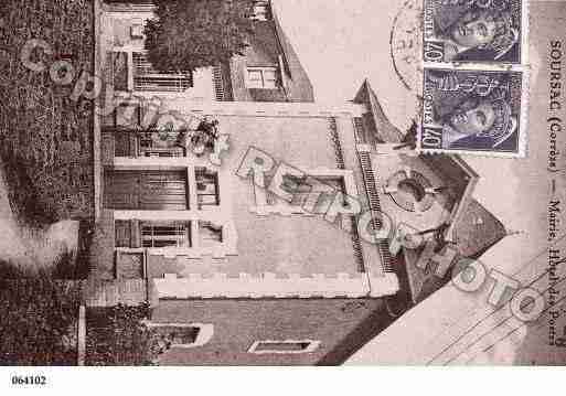 Ville de SOURSAC, carte postale ancienne