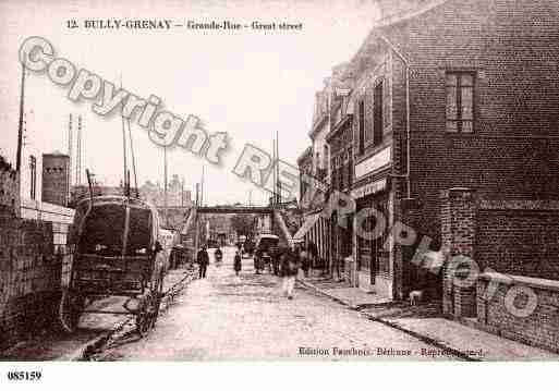 Ville de BULLYLESMINESGRENAY, carte postale ancienne