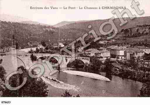 Ville de CHAMBONAS, carte postale ancienne