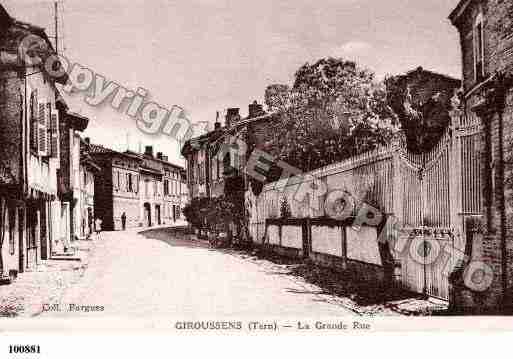 Ville de GIROUSSENS, carte postale ancienne