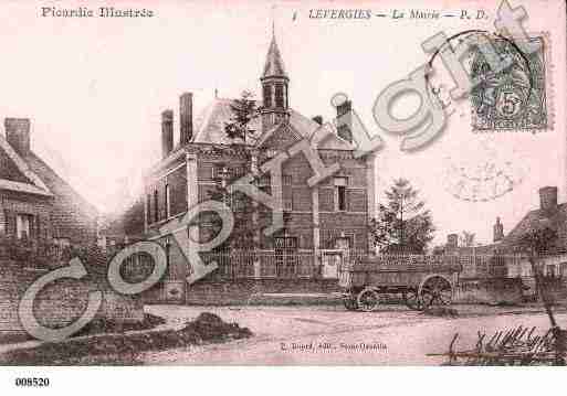 Ville de LEVERGIES, carte postale ancienne