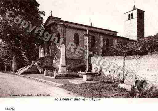 Ville de POLLIONNAY, carte postale ancienne