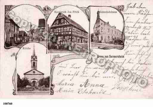 Ville de SERMERSHEIM, carte postale ancienne