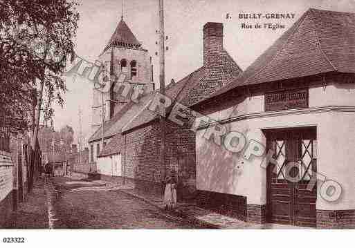 Ville de BULLYLESMINESGRENAY, carte postale ancienne