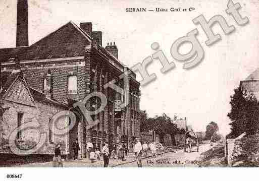 Ville de SERAIN, carte postale ancienne