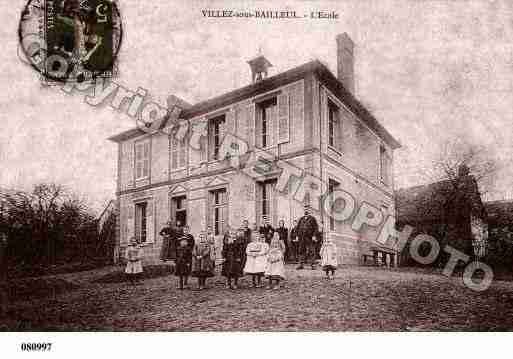 Ville de VILLEZSOUSBAILLEUL, carte postale ancienne