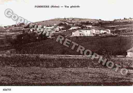 Ville de POMMIERS, carte postale ancienne