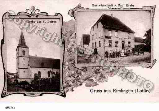 Ville de RIMLING, carte postale ancienne