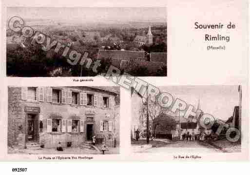 Ville de RIMLING, carte postale ancienne