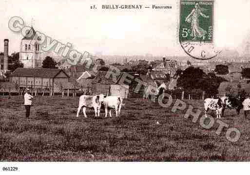 Ville de BULLYLESMINESGRENAY, carte postale ancienne