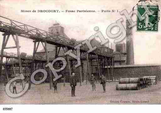 Ville de DROCOURT, carte postale ancienne