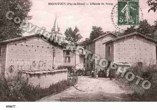 Ville de ESCOUTOUX, carte postale ancienne