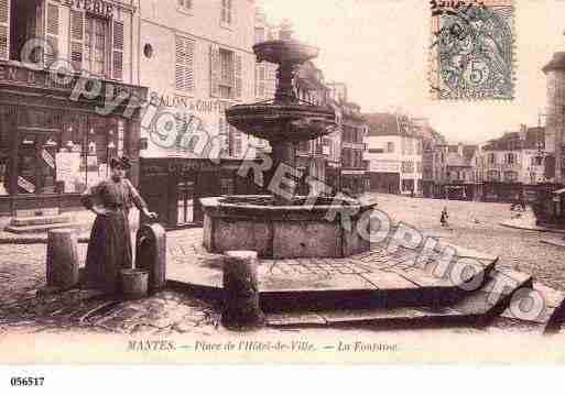 Ville de MANTES, carte postale ancienne