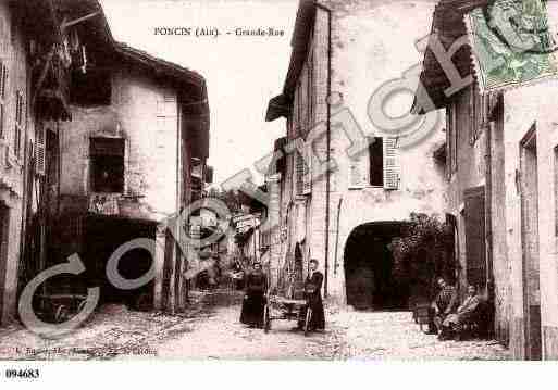 Ville de PONCIN, carte postale ancienne