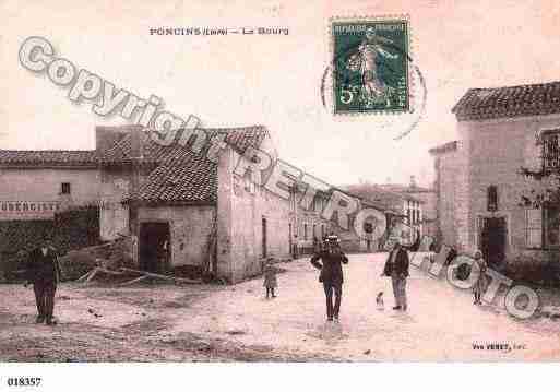 Ville de PONCINS, carte postale ancienne