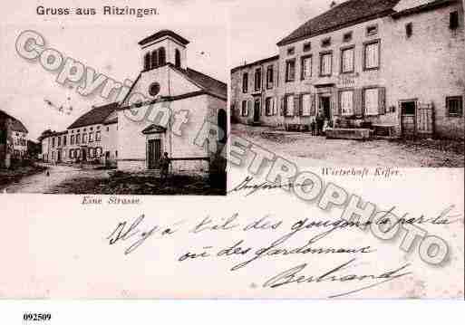 Ville de RITZING, carte postale ancienne