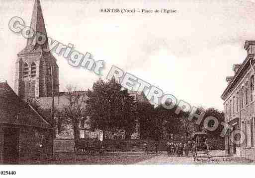 Ville de SANTES, carte postale ancienne