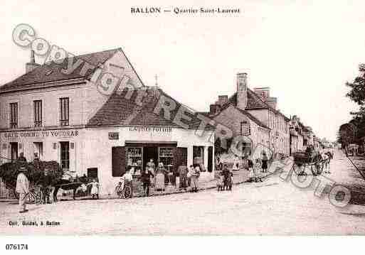 Ville de BALLON, carte postale ancienne