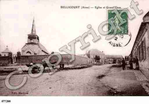 Ville de BELLICOURT, carte postale ancienne