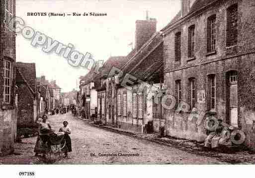 Ville de BROYES, carte postale ancienne