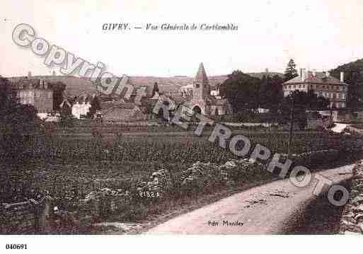 Ville de GIVRY, carte postale ancienne