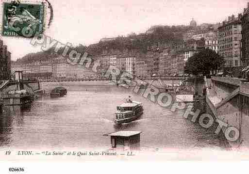 Ville de LYON, carte postale ancienne