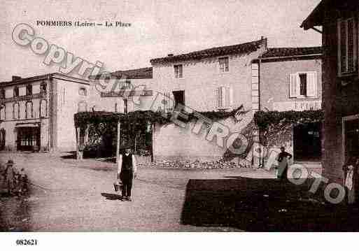 Ville de POMMIERS, carte postale ancienne