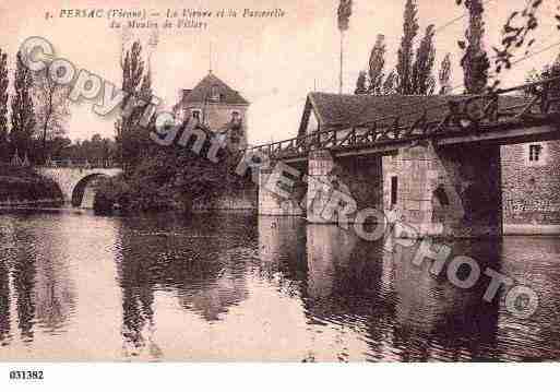 Ville de PERSAC, carte postale ancienne