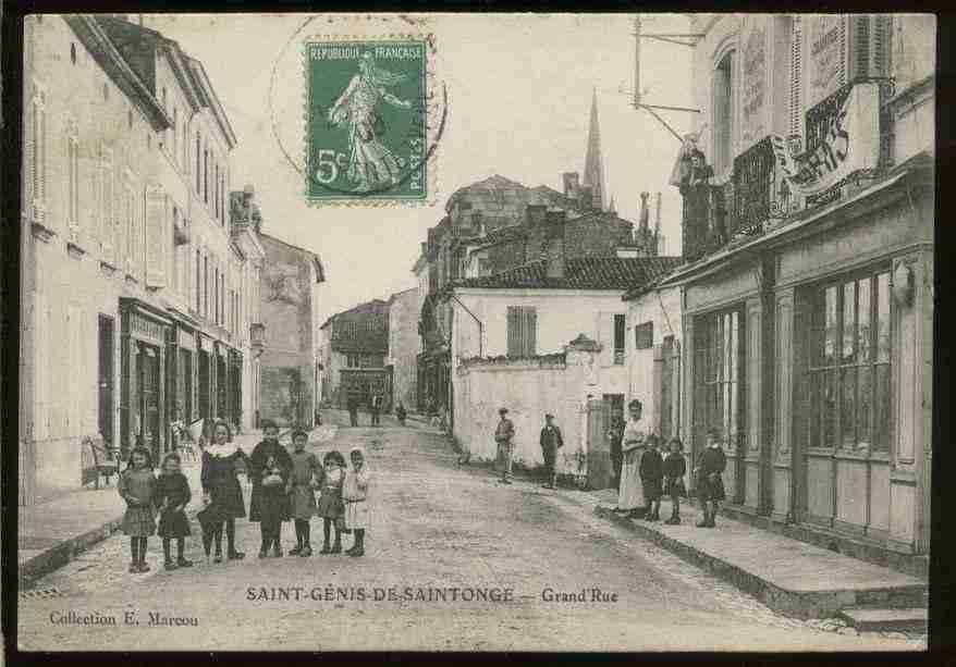 Ville de SAINTGENISDESAINTONGE, carte postale ancienne