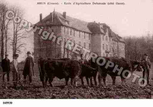 Ville de AHUN, carte postale ancienne