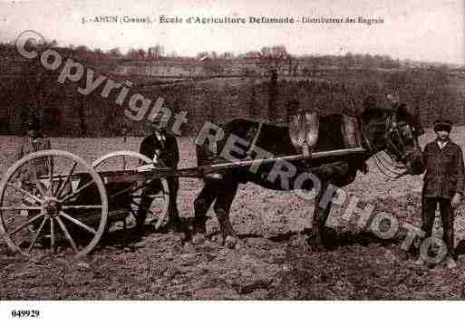 Ville de AHUN, carte postale ancienne