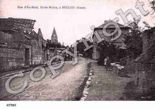 Ville de BELLEU, carte postale ancienne