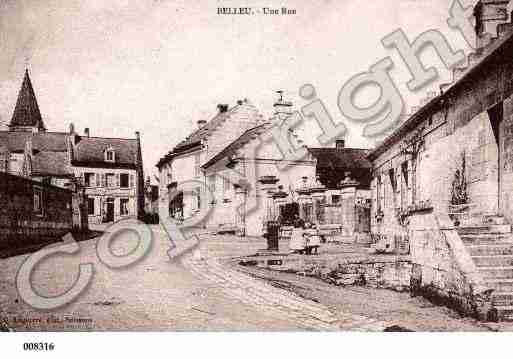 Ville de BELLEU, carte postale ancienne