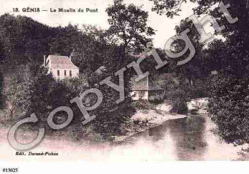 Ville de GENIS, carte postale ancienne