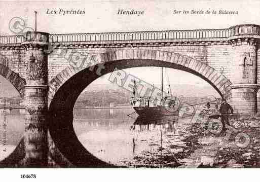 Ville de HENDAYE, carte postale ancienne