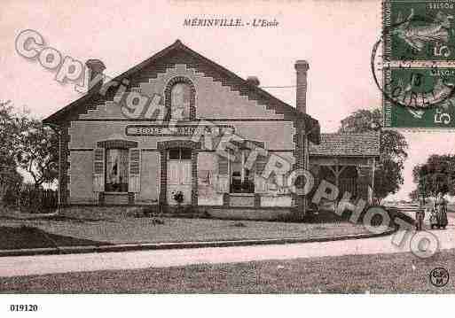 Ville de MERINVILLE, carte postale ancienne