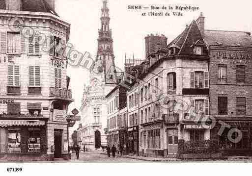 Ville de SENS, carte postale ancienne