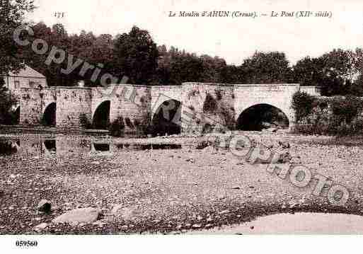 Ville de AHUN, carte postale ancienne