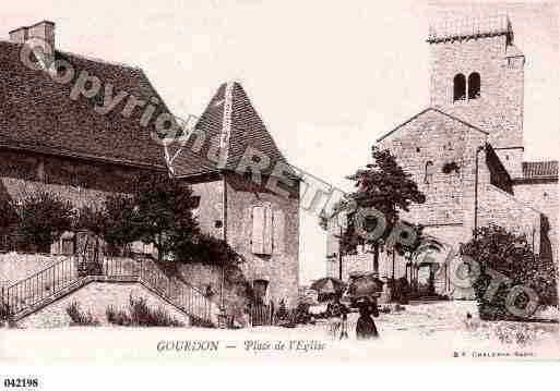 Ville de GOURDON, carte postale ancienne