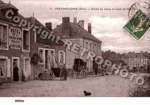 Ville de PERVENCHERES, carte postale ancienne