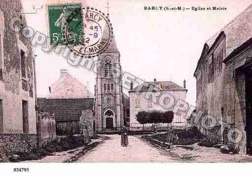 Ville de BARCY, carte postale ancienne