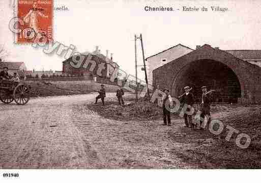 Ville de CHENIERES, carte postale ancienne